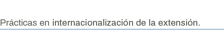 Prácticas en internacionalización de la extensión 