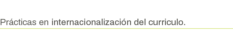 Prácticas en internacionalización del curriculo 