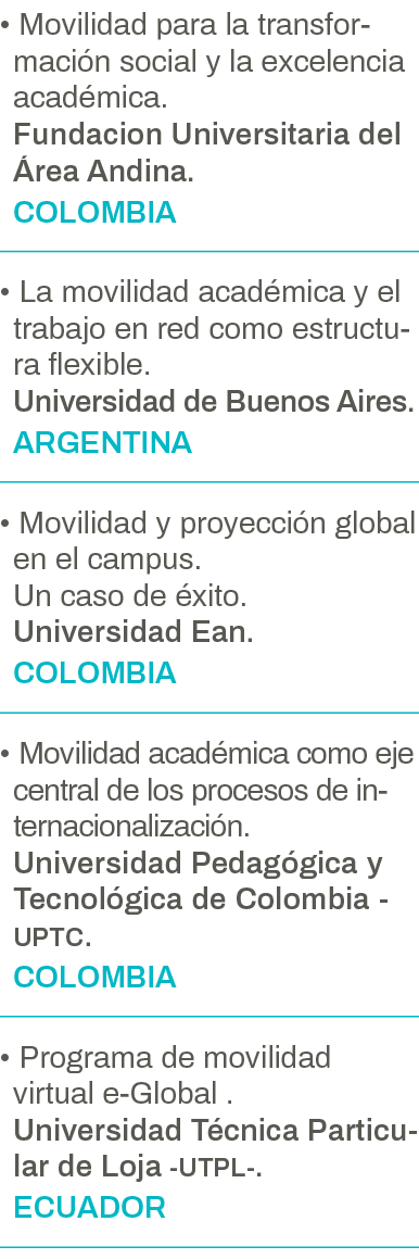   Movilidad para la transformación social y la excelencia académica  Fundacion Universitaria del Área Andina  COLOMBI   