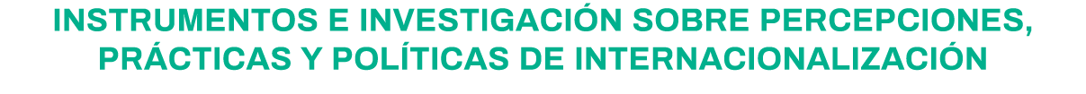 Instrumentos e investigación sobre percepciones, prácticas y políticas de internacionalización