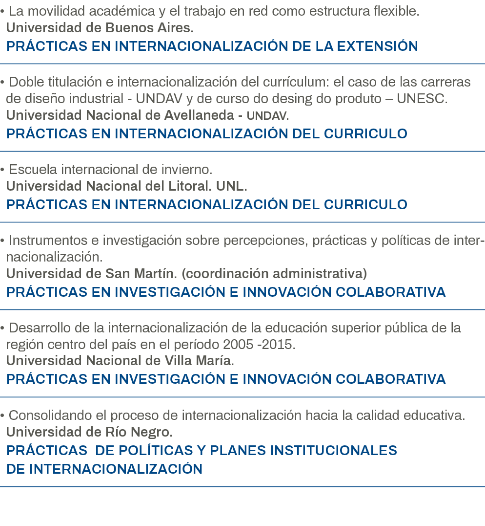   La movilidad académica y el trabajo en red como estructura flexible  Universidad de Buenos Aires  PRÁCTICAS EN INTE   